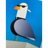 Affiche fine-art la mouette sur la Villa Noailles : détail du papier gaufré 100% coton avec encres pigmentaires