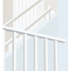 Perspectives et tons clairs des cages d'escalier de Simone Berriau.