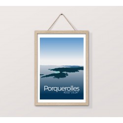 Illustration d'art Porquerolles vue d'en haut