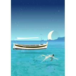 Baignade sous la lune